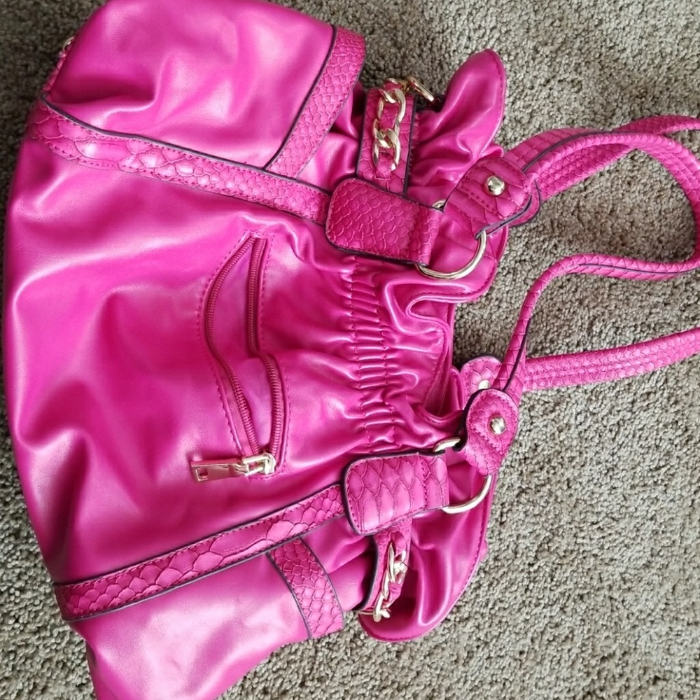 Pink leather purse